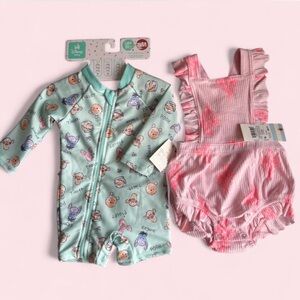 Disney Mint Green and Pink Baby Outfit Set